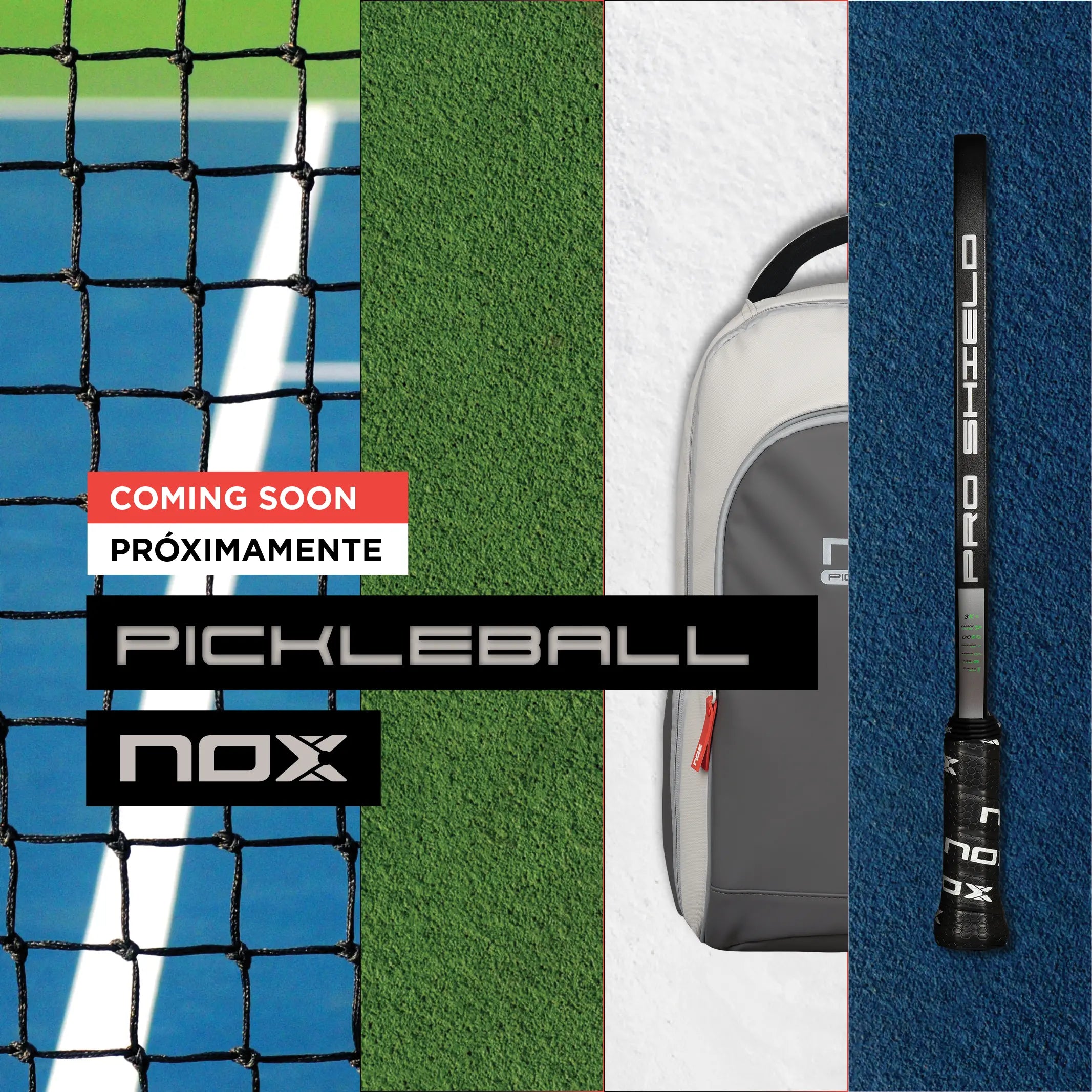 Banner de pickleball NOX en la web, formato móvil, pickleball productos 